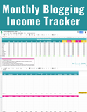 Monthly Blogging Income Tracker (Digital Google Sheet Workbook) - The Savvy Couple Shop